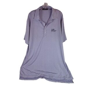 RLX Ralph Lauren Polo XL Blue White Stripe Greenbrier Classic Golf Course Logo